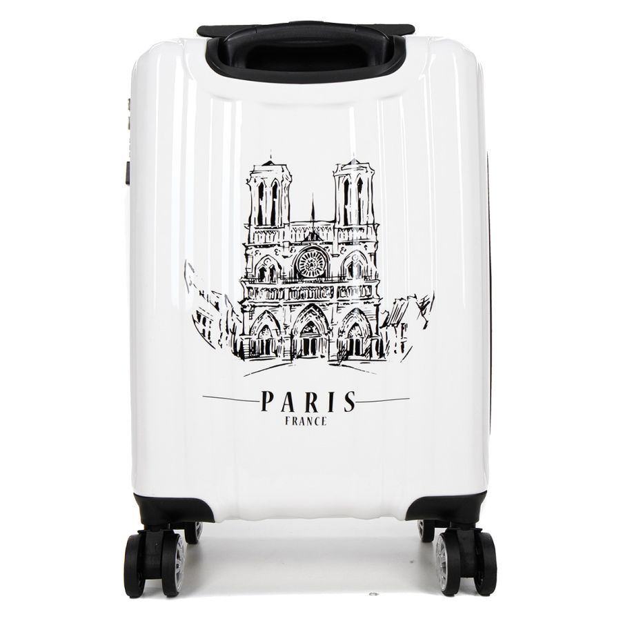 Чемодан Малый (S) Поликарбонат под Ручную кладь Airtex 960 Notre Dame 35 л 54x35x20 см Белый