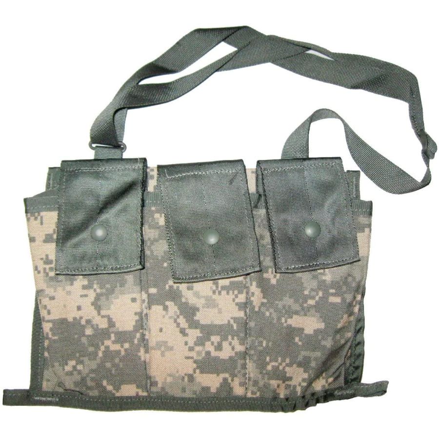 Подсумок тактический для трех магазинов М16, M4 Molle II Bandoleer Ammunition Pouch пиксель
