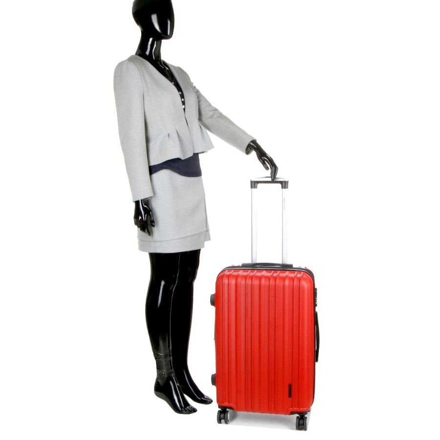 Чемодан поликарбонат Средний (M) Airtex 623 70л 66x42x26см Красный (Red)