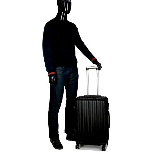 Чемодан поликарбонат Средний (M) Airtex 623 70л 66x42x26см Черный (Black)