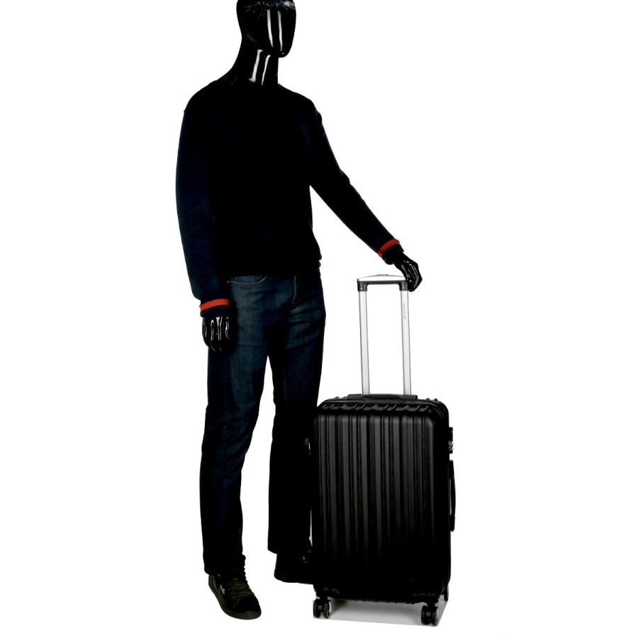 Чемодан поликарбонат Средний (M) Airtex 623 70л 66x42x26см Черный (Black)