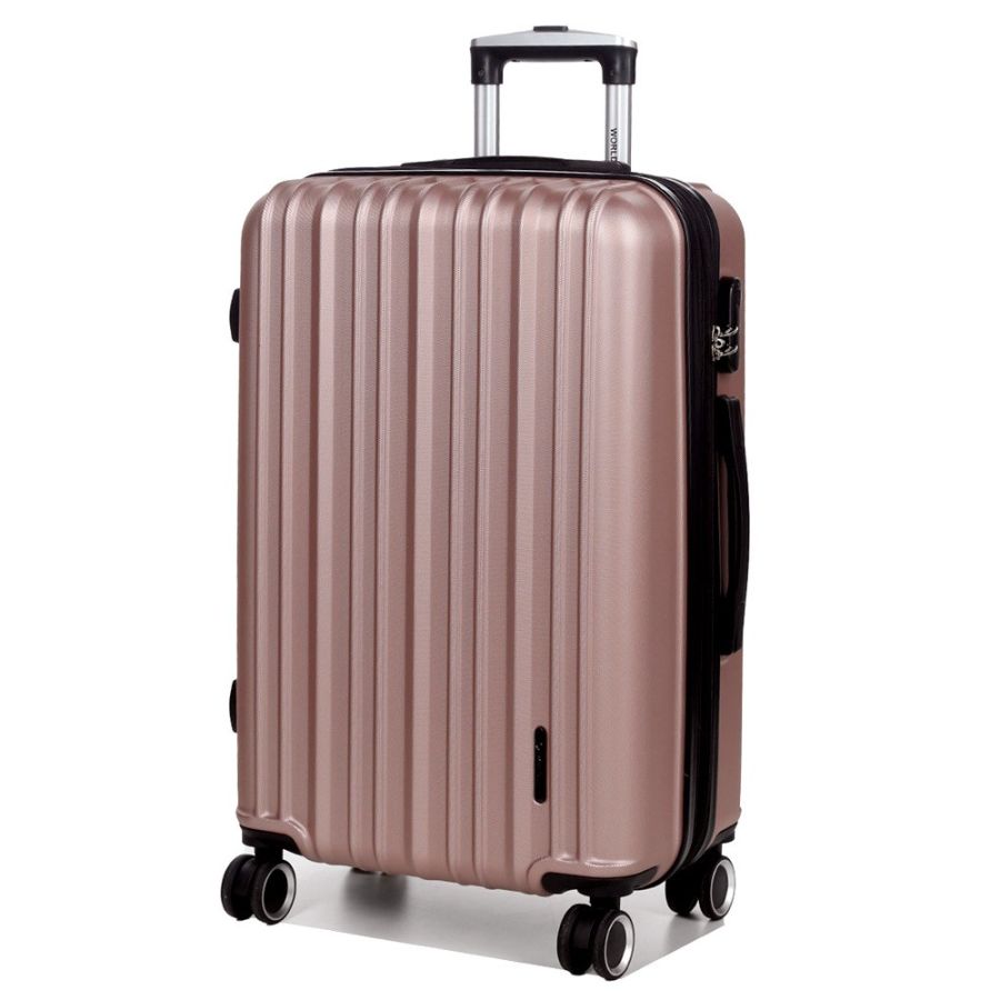 Чемодан поликарбонат Средний (M) Airtex 623 70л 66x42x26см Розовое золото (Rose gold)