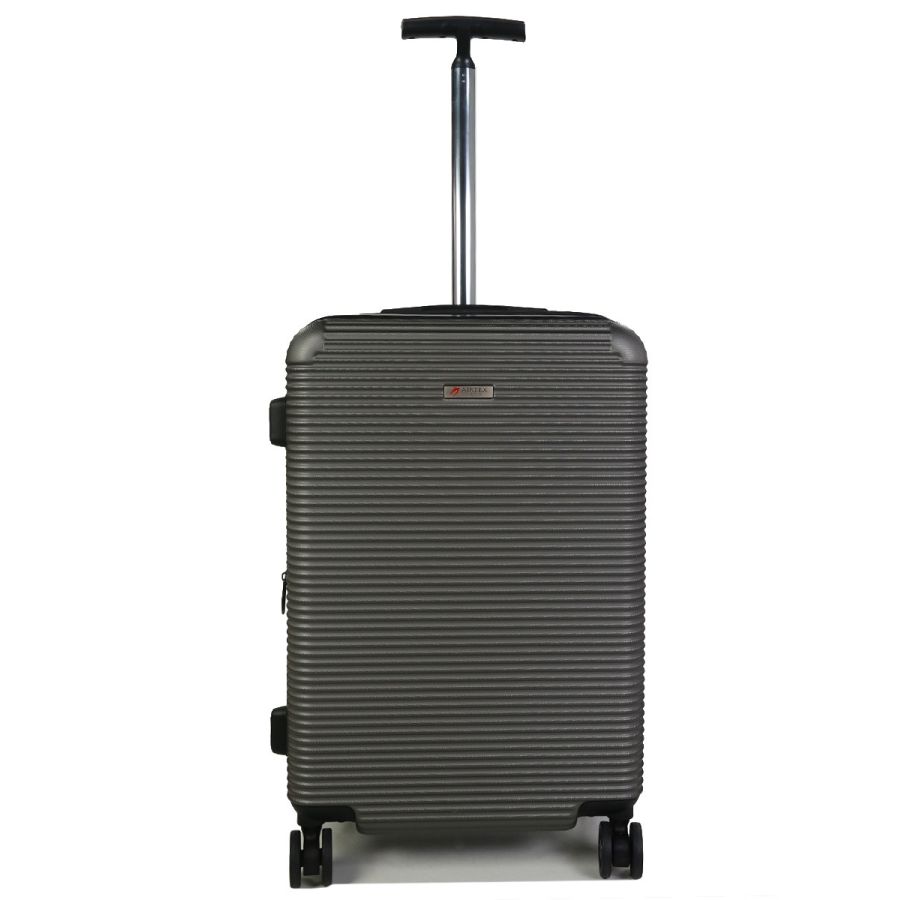 Чемодан дорожный Средний (M) Поликарбонат Airtex 968 70л 65х42х28см Темно-серый (Dark grey)