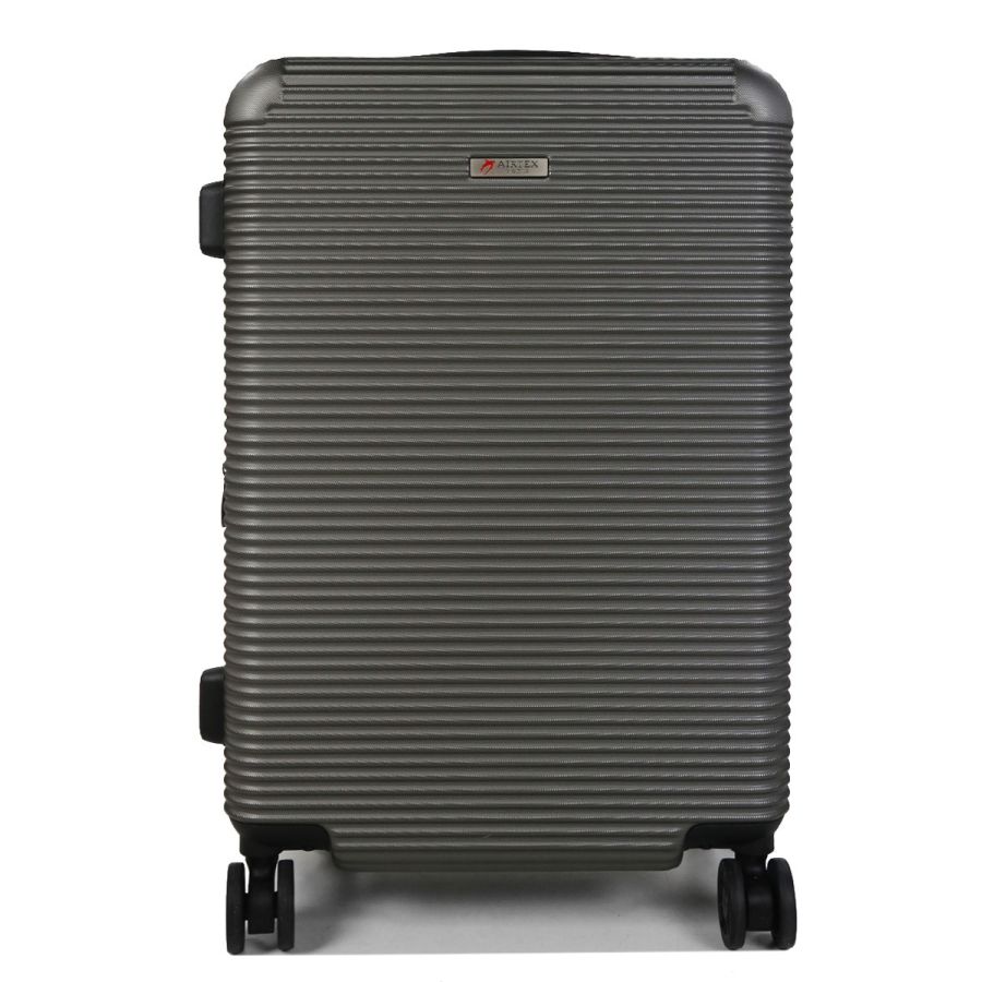 Чемодан дорожный Средний (M) Поликарбонат Airtex 968 70л 65х42х28см Темно-серый (Dark grey)