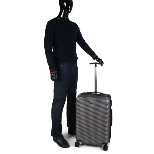 Чемодан дорожный Средний (M) Поликарбонат Airtex 968 70л 65х42х28см Темно-серый (Dark grey)
