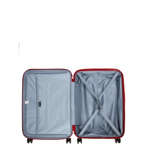 Чемодан дорожный Средний (М) Полипропилен Airtex 637 66 л 67х42х26 Красный (Red)