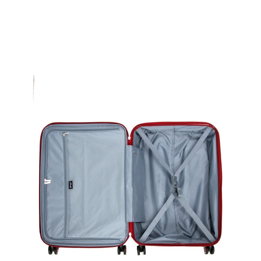 Чемодан дорожный Средний (М) Полипропилен Airtex 637 66 л 67х42х26 Красный (Red)