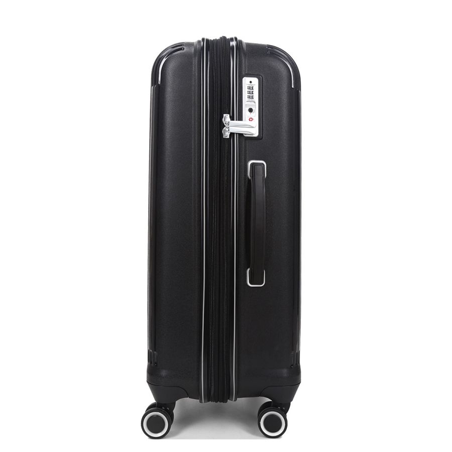 Чемодан дорожный Средний (М) Полипропилен Airtex 637 66 л 67х42х26 см Черный (Black)