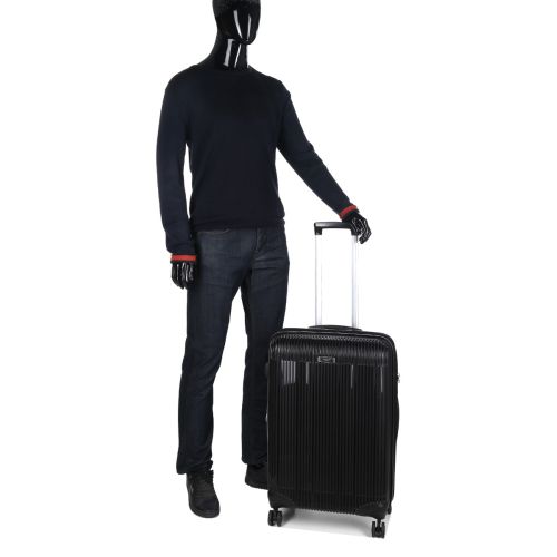 Чемодан дорожный Средний (М) Полипропилен Airtex 637 66 л 67х42х26 см Черный (Black)
