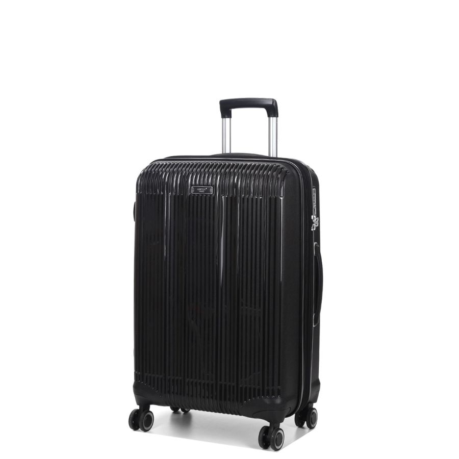 Чемодан дорожный Средний (М) Полипропилен Airtex 637 66 л 67х42х26 см Черный (Black)