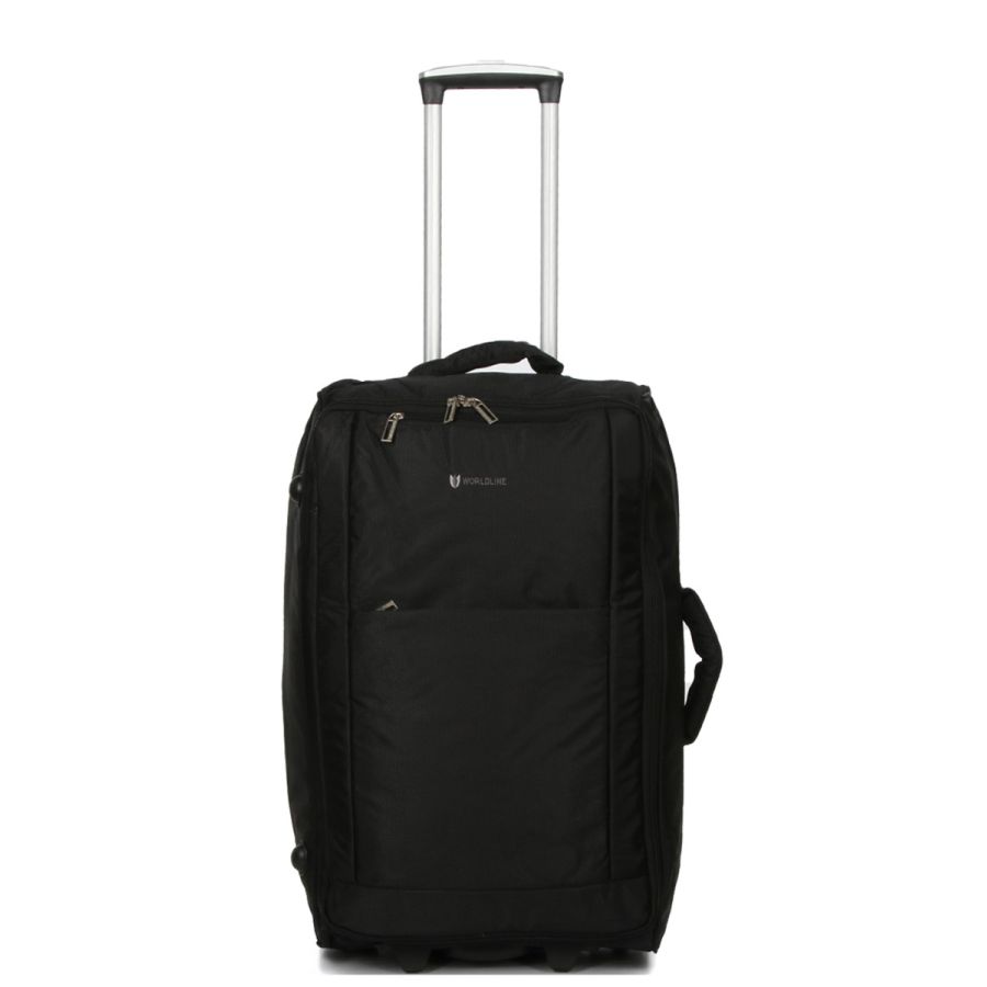 Чемодан Средний (M) тканевый на 2 колесах Airtex 525 Queluz 64x38x21 см 51 л Черный