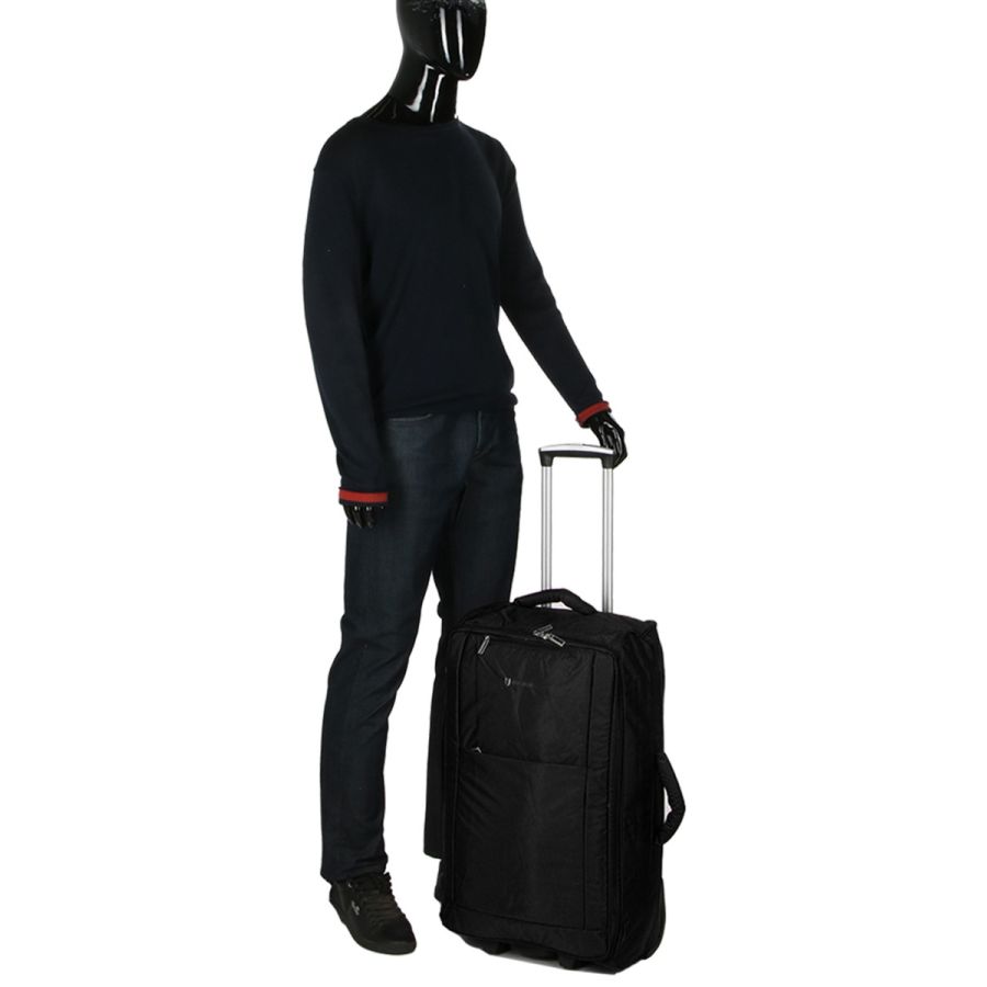 Чемодан Средний (M) тканевый на 2 колесах Airtex 525 Queluz 64x38x21 см 51 л Черный