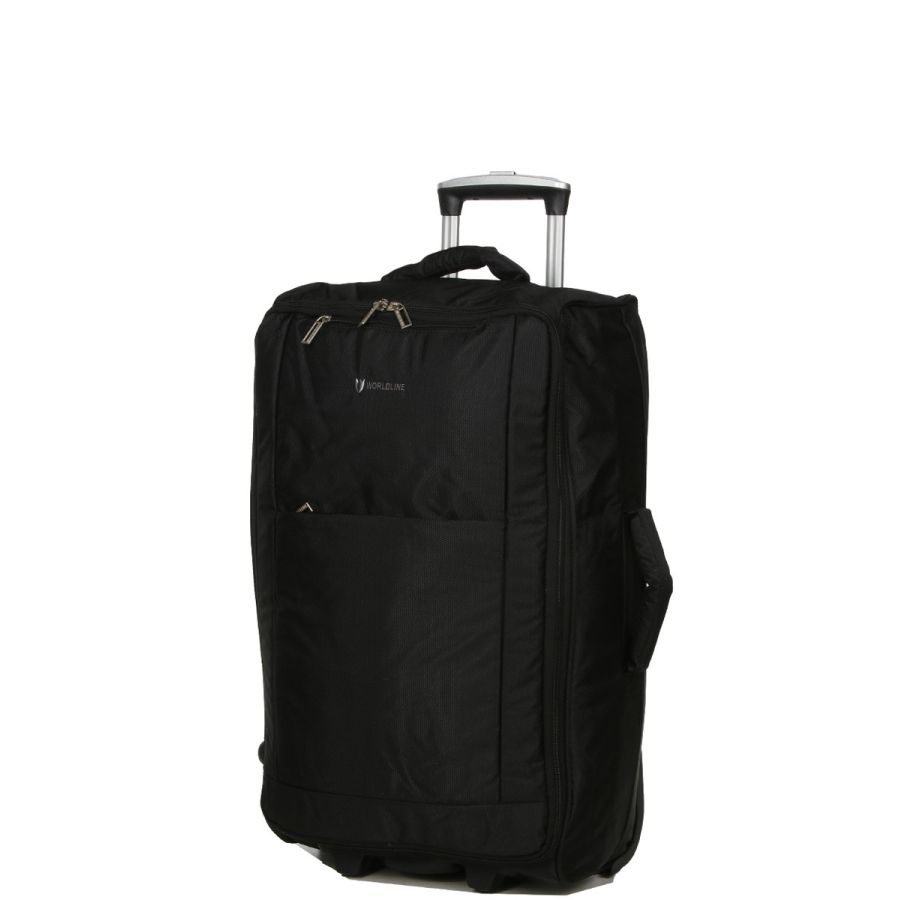 Чемодан Средний (M) тканевый на 2 колесах Airtex 525 Queluz 64x38x21 см 51 л Черный