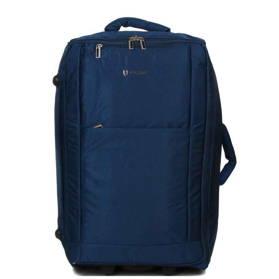 Чемодан Средний (M) тканевый на 2 колесах Airtex 525 Queluz 64x38x21 см 51 л Синий
