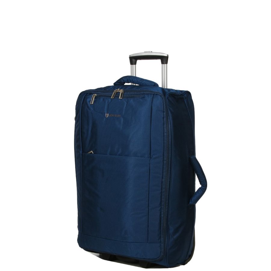 Чемодан Средний (M) тканевый на 2 колесах Airtex 525 Queluz 64x38x21 см 51 л Синий