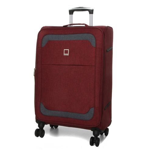 Чемодан Средний (M) тканевый Airtex Worldline Tirana 608 на 4 колесах 65x41x23см 69л Бордовый