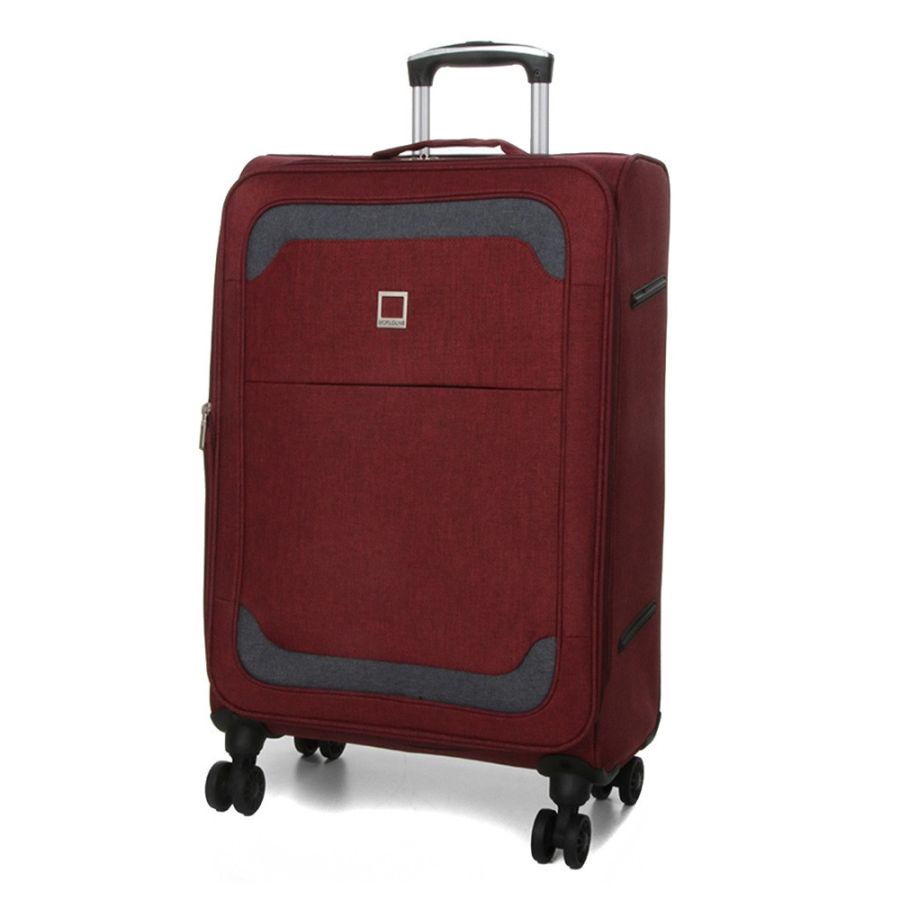 Чемодан Средний (M) тканевый Airtex Worldline Tirana 608 на 4 колесах 65x41x23см 69л Бордовый