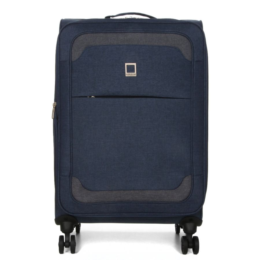 Чемодан Средний (M) тканевый Airtex Worldline Tirana 608 на 4 колесах 65x41x23см 69л Синий