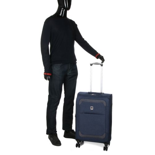 Чемодан Средний (M) тканевый Airtex Worldline Tirana 608 на 4 колесах 65x41x23см 69л Синий