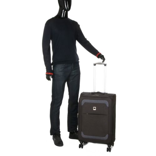 Чемодан Средний (M) тканевый Airtex Worldline Tirana 608 на 4 колесах 65x41x23см 69л Серый