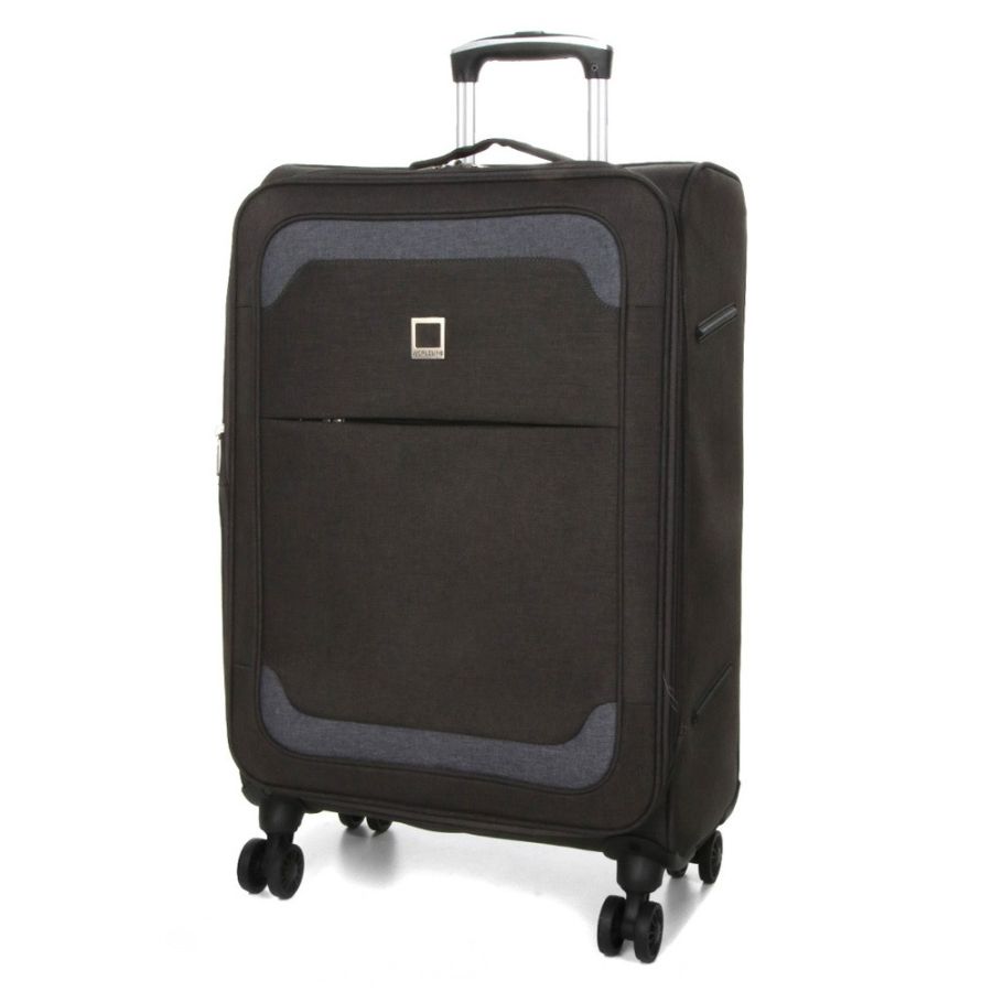 Чемодан Средний (M) тканевый Airtex Worldline Tirana 608 на 4 колесах 65x41x23см 69л Серый