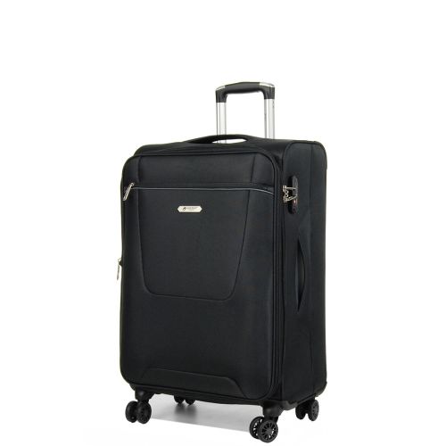 Чемодан Средний (М) Airtex 825 55х35х20 см 27 л тканевый 4 колеса Черный