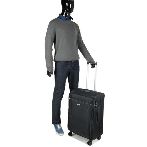 Чемодан Средний (М) Airtex 825 55х35х20 см 27 л тканевый 4 колеса Черный