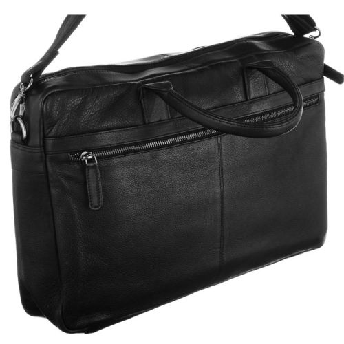 Мужская кожаная сумка, портфель для ноутбука Always Wild LAP513NDM черная