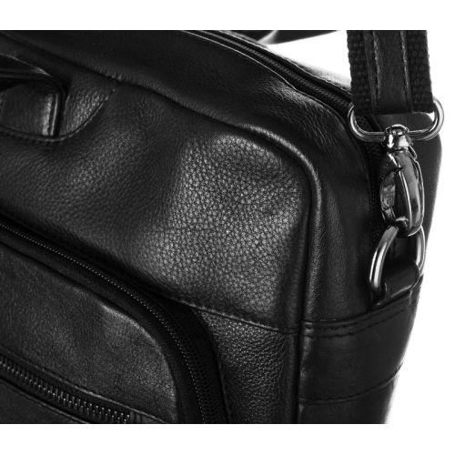 Мужская кожаная сумка, портфель для ноутбука Always Wild LAP513NDM черная