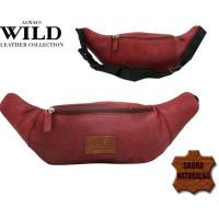 Кожаная сумка на пояс  Always Wild WB-01-18562 Красная