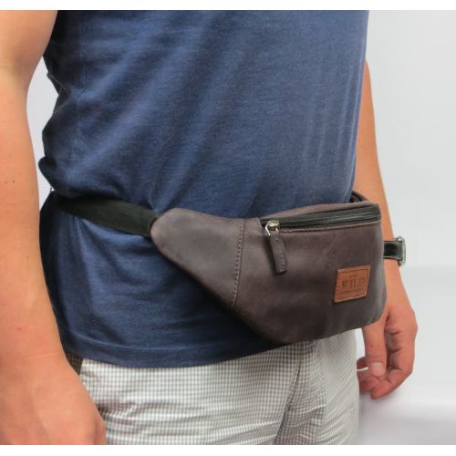 Кожаная сумка на пояс  Always Wild WB-01-18562 Красная