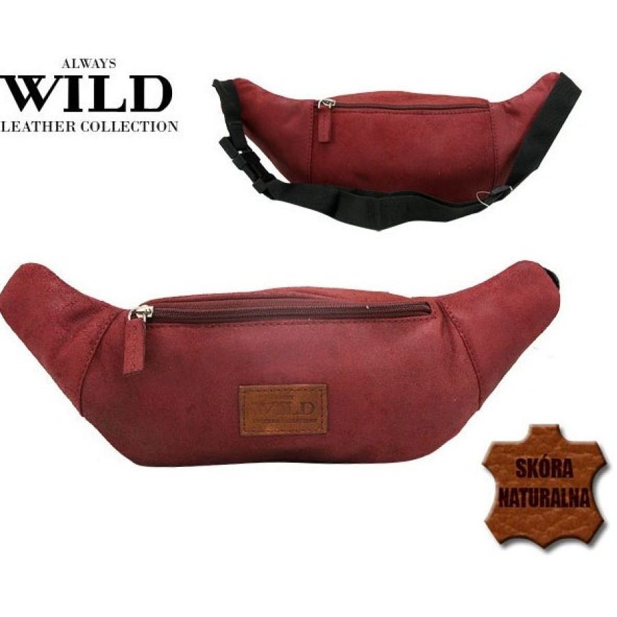 Кожаная сумка на пояс  Always Wild WB-01-18562 Красная