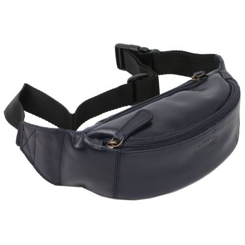 Кожаная сумка на пояс Always Wild WB01SP  Синяя