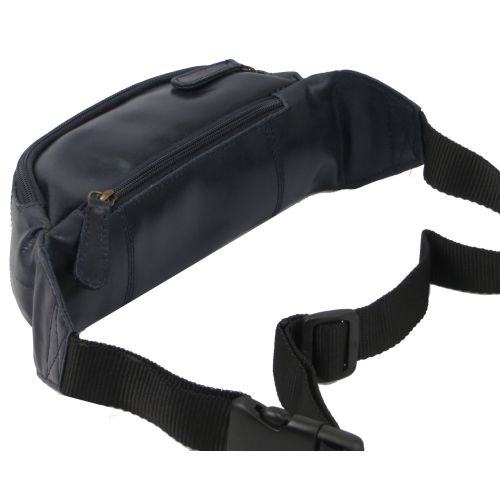 Кожаная сумка на пояс Always Wild WB01SP  Синяя