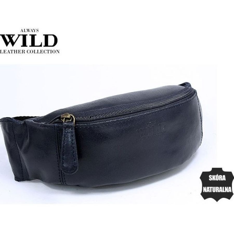 Кожаная сумка на пояс Always Wild WB01SP  Синяя