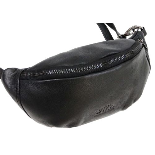 Кожаная сумка на пояс бананка Always Wild 106NDM Черная