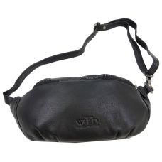 Кожаная сумка на пояс бананка Always Wild 106NDM Черная