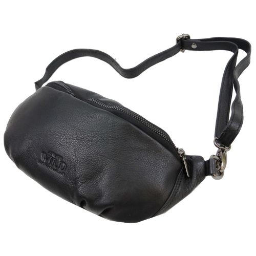 Кожаная сумка на пояс бананка Always Wild 106NDM Черная