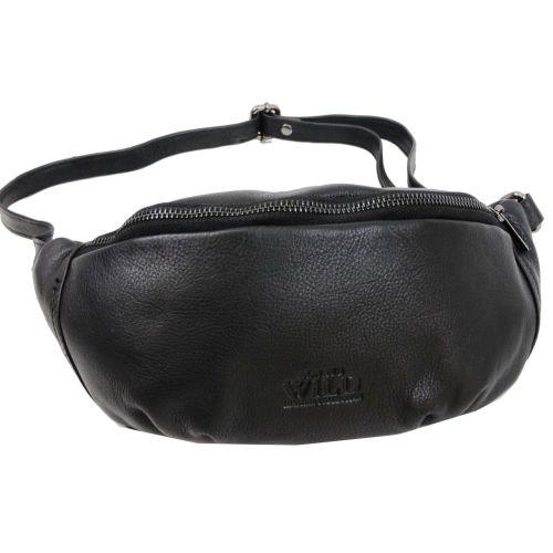 Кожаная сумка на пояс бананка Always Wild 106NDM Черная