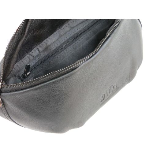 Кожаная сумка на пояс бананка Always Wild 106NDM Черная