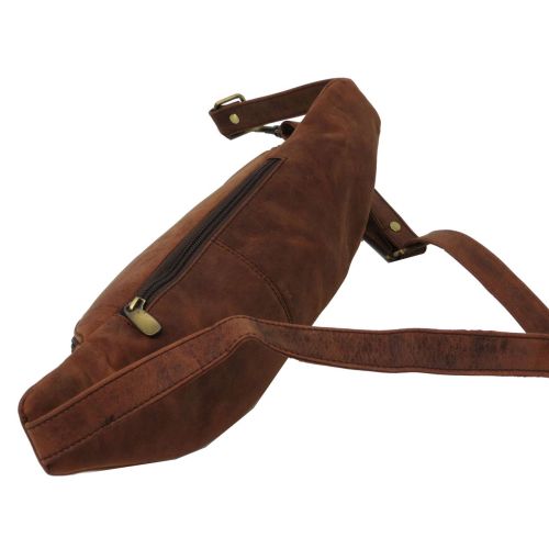 Кожаная сумка на пояс, бананка  Always Wild SP01CH коричневая