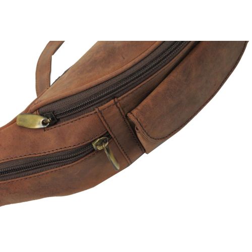 Кожаная сумка на пояс, бананка  Always Wild SP01CH коричневая