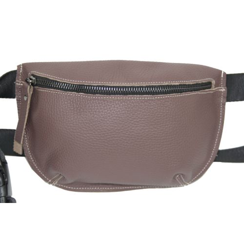 Кожаная сумка на пояс бананка Borsacomoda 908.028 Коричневая