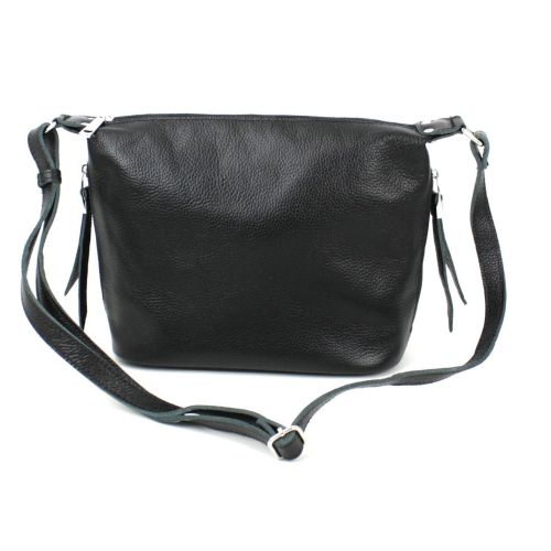 Кожаная женская сумка через плечо Borsacomoda черная 809.023