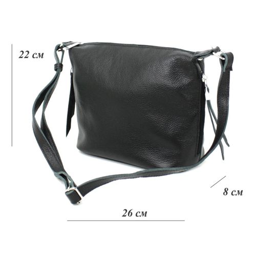 Кожаная женская сумка через плечо Borsacomoda черная 809.023
