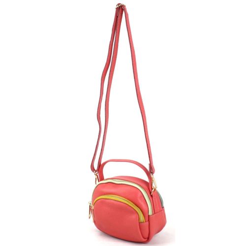 Небольшая кожаная женская сумка Borsacomoda 818.031 Коралловая