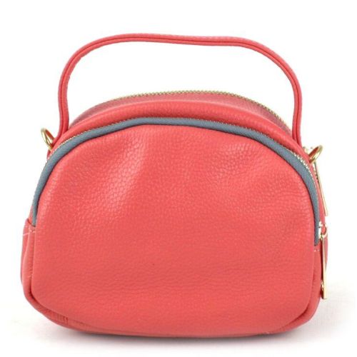 Небольшая кожаная женская сумка Borsacomoda 818.031 Коралловая