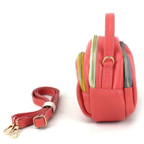 Небольшая кожаная женская сумка Borsacomoda 818.031 Коралловая