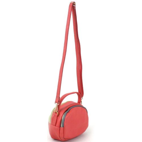 Небольшая кожаная женская сумка Borsacomoda 818.031 Коралловая