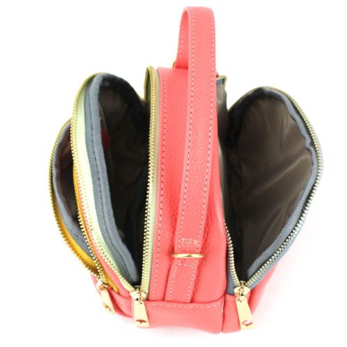 Небольшая кожаная женская сумка Borsacomoda 818.031 Коралловая